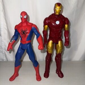 Marvel Iron Man & Spiderman 2014 Action Figures Hasbro Preowned